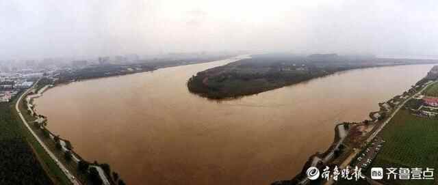 黄河济南段120°拐弯全景图，5050流量携带漩涡滚滚而来