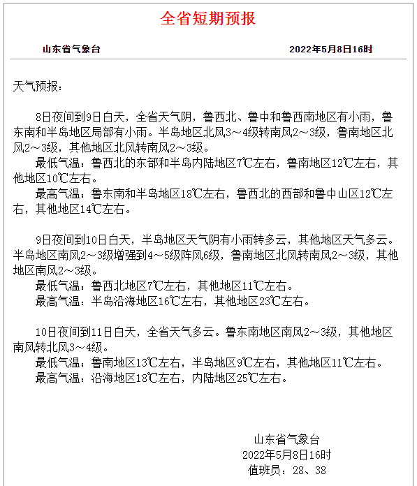 济南9日全市有小雨！山东冷空气继续，最低温7℃，还有大风降雨