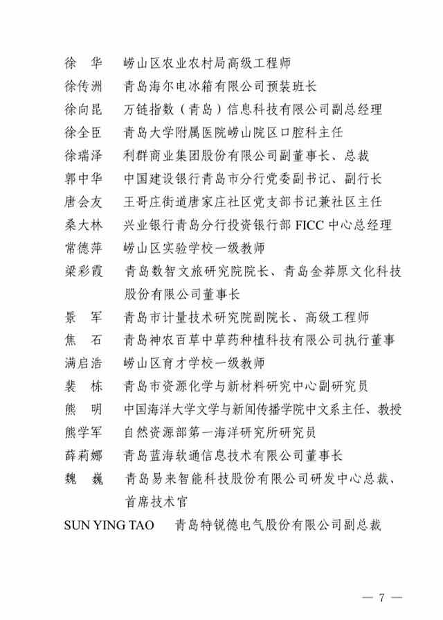 2020年度“崂山拔尖人才”名单出炉 百位人才获殊荣