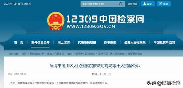 淄博市淄川区人民**依法对刘龙等十人提起公诉