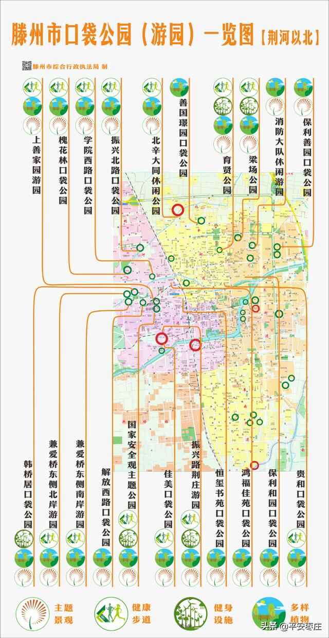 来了，滕州“口袋公园”地图