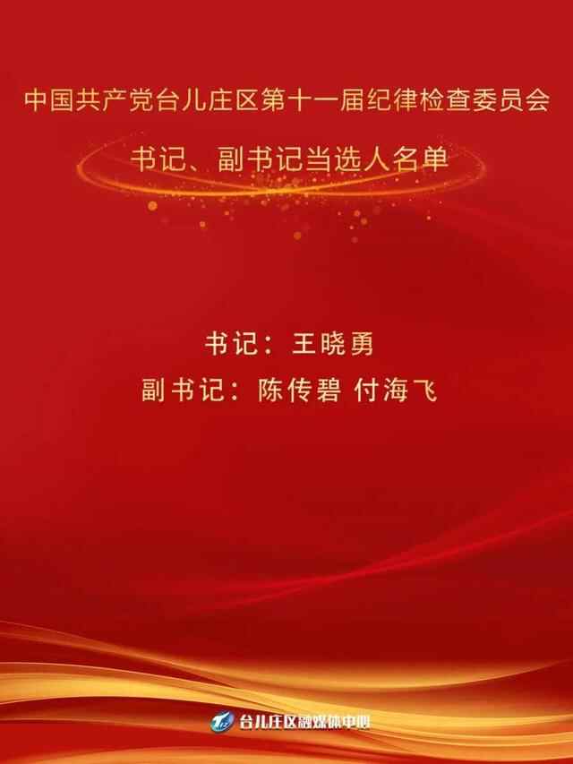 一图读懂丨中国共产党台儿庄区第十一届纪律检查委员会当选人名单