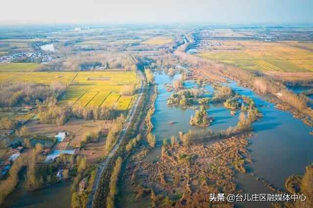台儿庄区：涛沟河湿地秋色静美如画