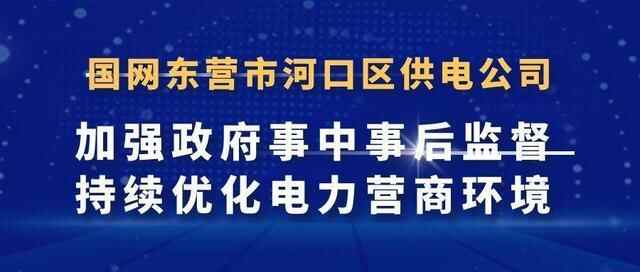 国网东营市河口区供电公司：加强政府监督，持续优化电力营商环境