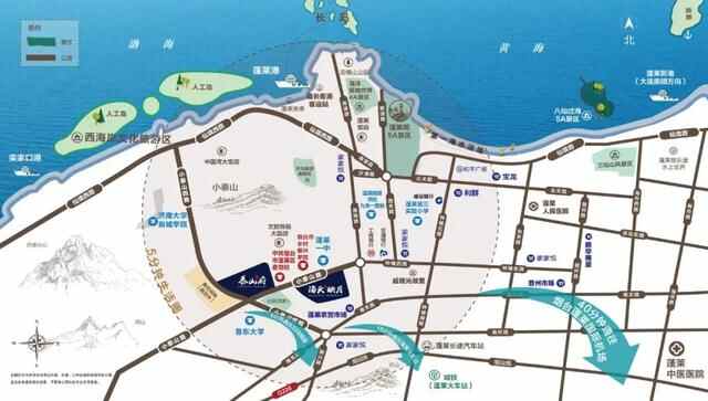 震撼航拍！这是今天的蓬莱西部新城