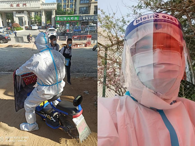 栖霞市翠屏街道东盛社区网格员加油干