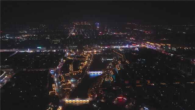 潍坊青州市：灯光璀璨耀古城