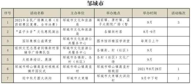 活动丰富！9月份济宁市公共文化活动安排来了