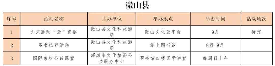提前看！9月份济宁市公共文化活动安排出炉