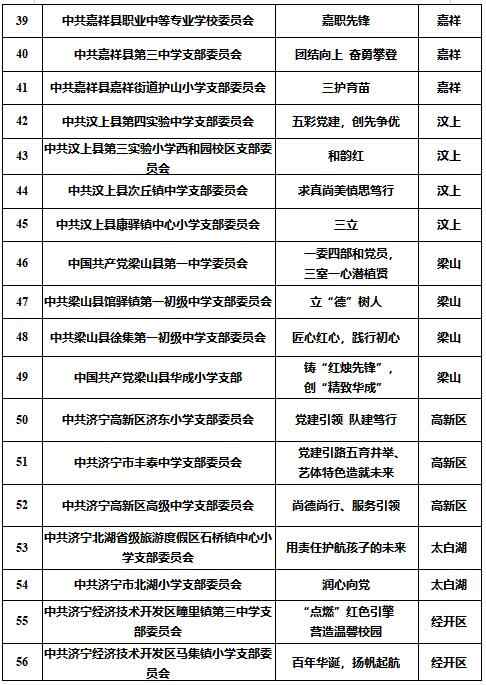 60个！济宁市中小学校第二批“一校一品”党建品牌拟入选...