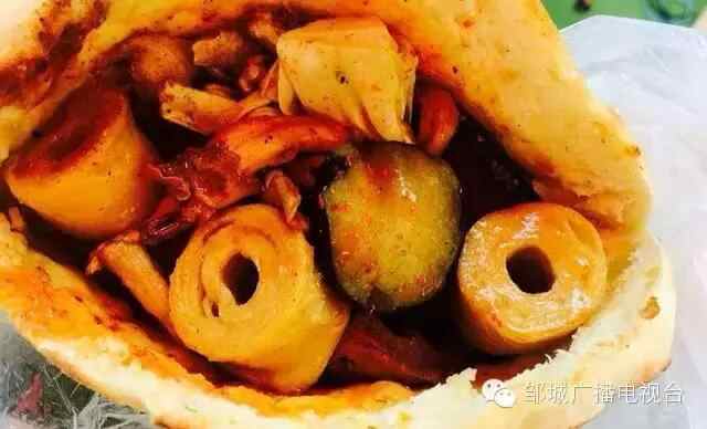 邹城美食：老板，来个夹饼，多放点辣椒！