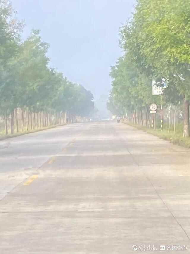 壹图集｜泰安野外大雾堵车严重，居民区附近能见度高