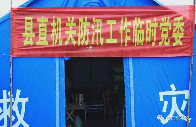 东平防汛一线党旗飘