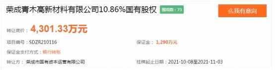 青木高新股东再“洗牌”：两个月股东变更3次，荣成国资投资刚三月欲退出