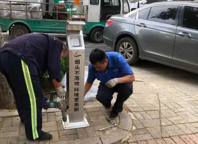 德州天玉街、赵辛街、常兴街等地安装首批烟头收集器