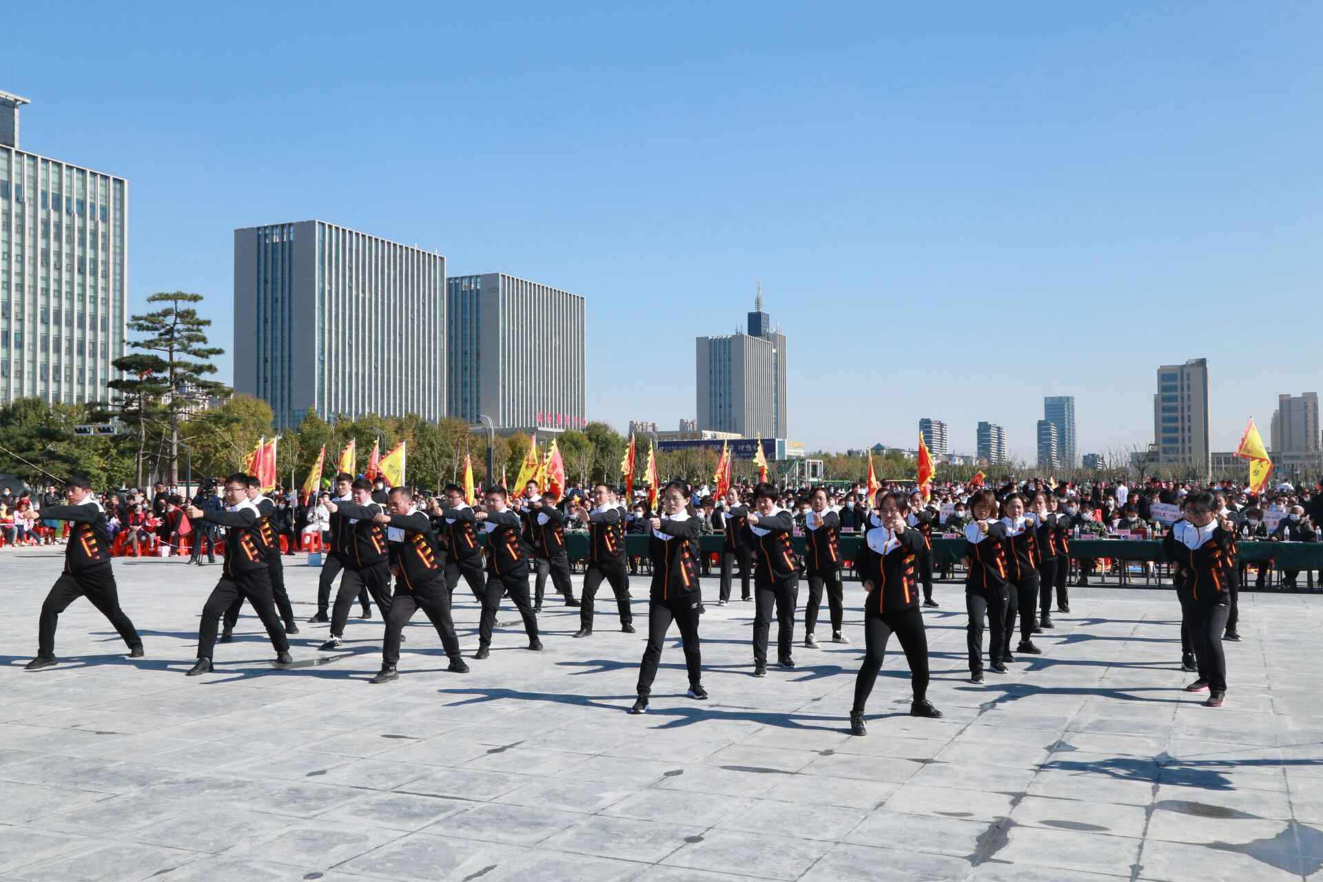33支代表队同打八极一套拳！庆云举办吴钟八极拳全民健身活动汇演