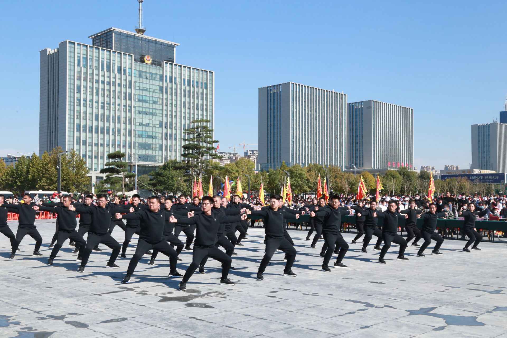 33支代表队同打八极一套拳！庆云举办吴钟八极拳全民健身活动汇演