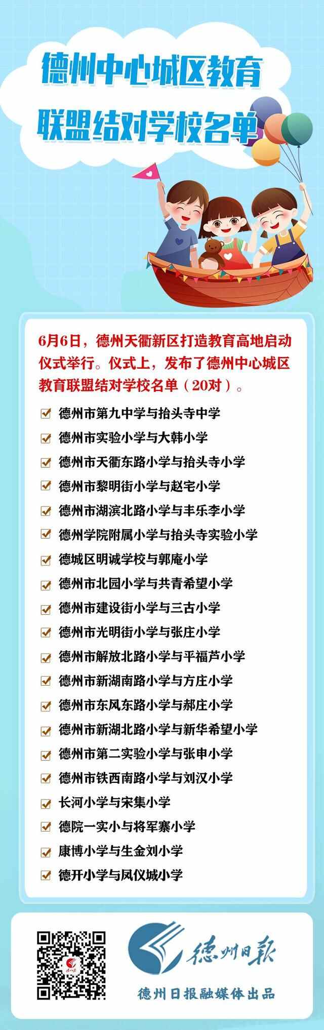 资源共享，协同发展！德城区经开区20所中小学与天衢新区学校联盟结对
