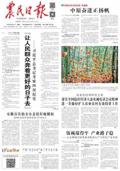 农民日报头版点赞聊城：饭碗端得牢 产业路子稳——山东聊城市统筹推进粮食生产与特...