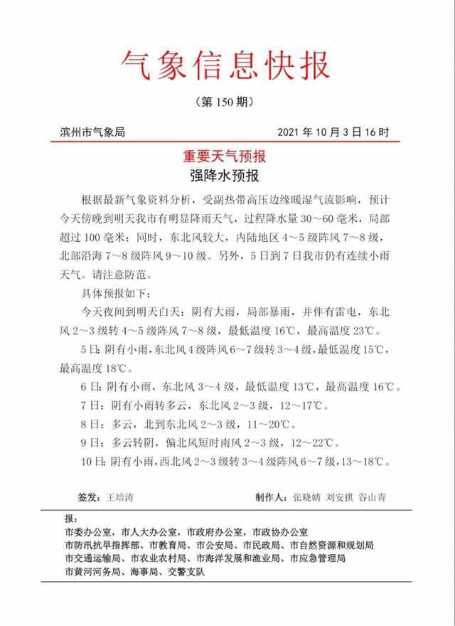 闪电气象吧丨预计今天傍晚到明天滨州有明显降雨 局部降水量超过100毫米