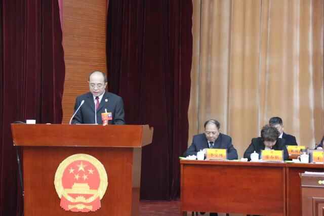 崔冰向鄄城县人大作五年工作报告