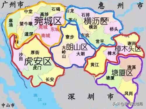 东莞如果效仿深圳设置市辖区，那么可以考虑设置6个区