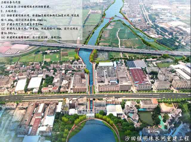 东莞沙田镇｜明珠水闸重建工程即将封闭施工