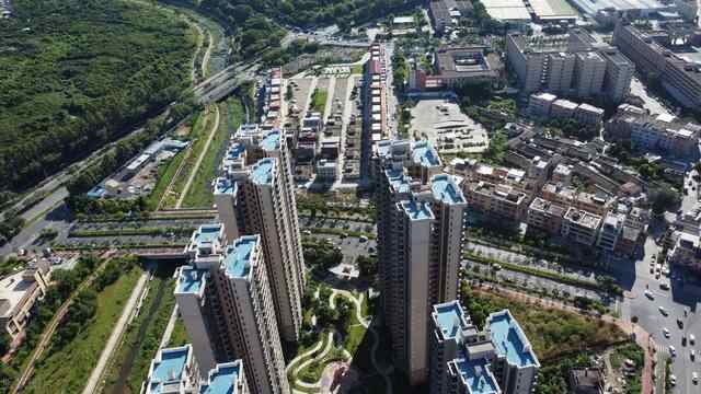 航拍：东莞市清溪镇城市风光