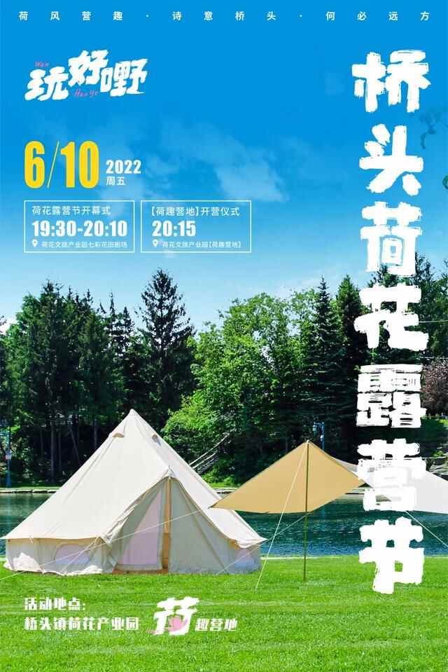 千亩荷塘边，桥头首个露营节即将开幕